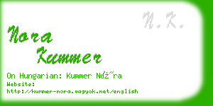 nora kummer business card